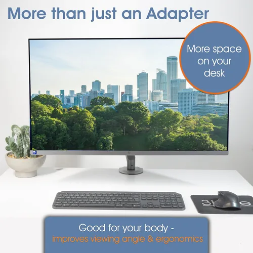 Vista 7 de 3IDEE Adaptador de montaje VESA para monitor HP (524sa, 524sf, 524sw, 527sa, 527sf, 527sw, 532sf, M22f, M24f, M27f, M32f) - Adaptador de montaje