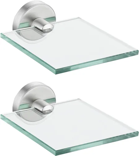 Vista 40 de JQK Pequeños estantes flotantes de vidrio negro, repisas de exhibición de 4 pulgadas para pared, mini decoración, sala de estar, dormitorio, baño
