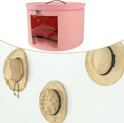 Vista 7 de KLKCMS Caja de almacenamiento para sombreros, plegable, apilable, portátil, para mujeres y hombres, cajas de viaje para sombreros de viaje, cajas