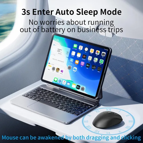 Vista 3 de Ratón silencioso Bluetooth, mouse ergonómico para computadora con botones laterales, ratones silenciosos BT4.2 sin receptor USB, batería de 18