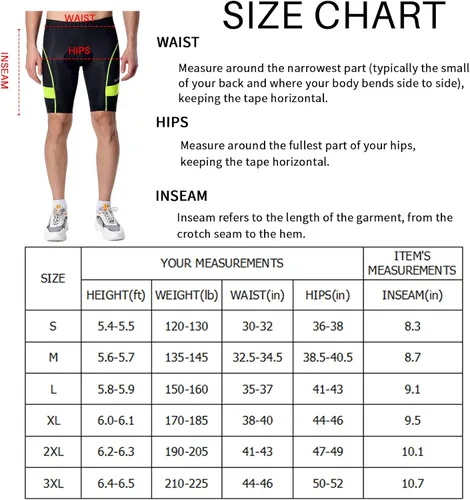 Vista 6 de Men's Cycling Shorts Padded Biking Cycle Clothes Bike Riding Pants Bicycle Mountain Bike Wear UPF 50+