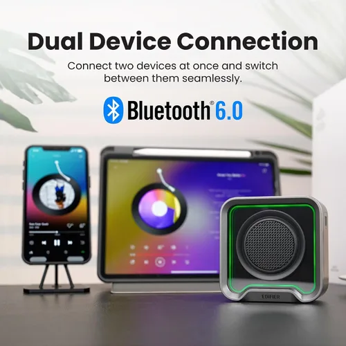 Vista 5 de Edifier Altavoz Bluetooth portátil, IP67 impermeable y a prueba de polvo con graves profundos, micrófono integrado 12 horas de reproducción