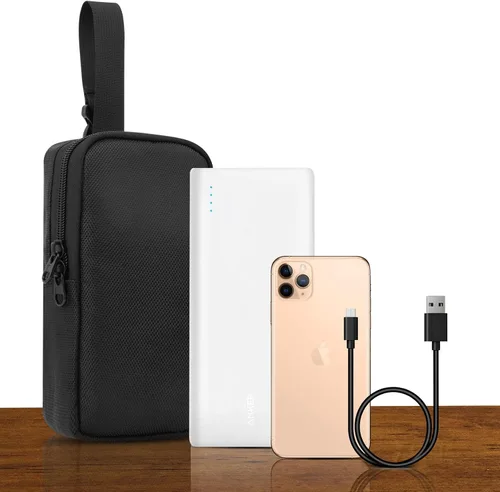 Vista 2 de Funda de viaje para banco de energía Anker, bolsa de almacenamiento de cargador portátil Compatible con Anker 20,00mAh 87W A1383, 337 Power Bank