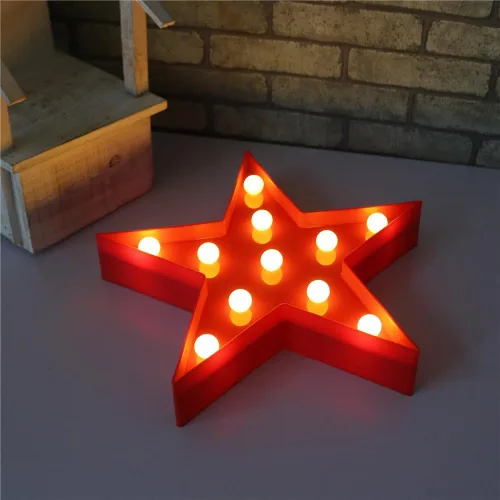 Vista 3 de Luz de Marquesina con Forma de Estrella Letrero de Plástico LED - Letrero de Estrella de Marquesina Iluminado Decoración de Pared Funciona