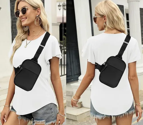 Vista 2 de Mini bolso bandolera para hombres y mujeres, bolso cruzado pequeño impermeable para teléfono, riñoneras, bolsa de bolsillo personal, mochila
