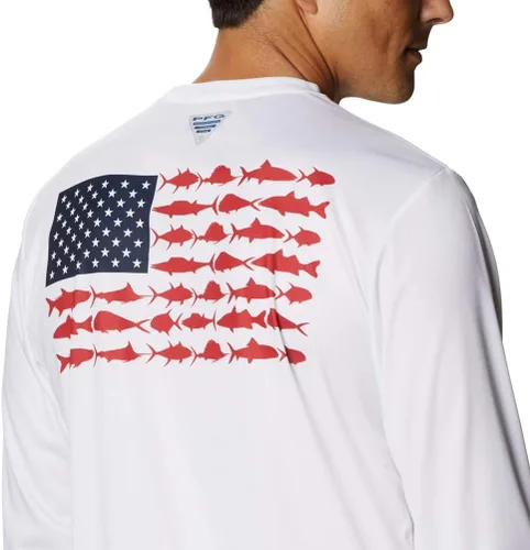 Vista 3 de Columbia Camisa de pesca de manga larga PFG Terminal Tackle Fish Flag para hombre