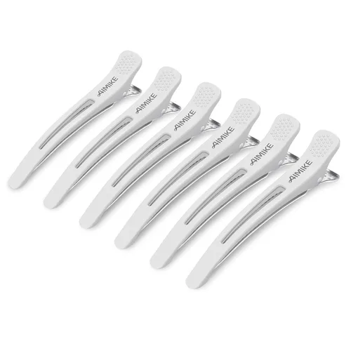 Vista 12 de AIMIKE Accesorios de peinado y seccionamiento del cabello, paquete de 12 pinzas de silicona antideslizantes para cabello grueso y fino, calidad