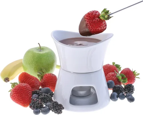 Vista 4 de Swissmar Juego de fondue de chocolate brillante, 7 piezas, cuenco