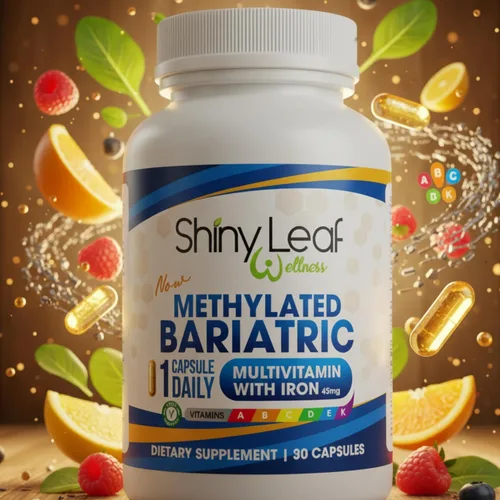 Vista 9 de Shiny Leaf Multivitamínico bariátrico metilado con hierro 45 mg – Cápsula una vez al día, vitaminas bariátricas compatibles con ASMBS para bypass