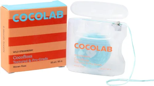 Vista 9 de Cocolab Hilo dental tejido, cuidado bucal diseñado por dentistas, aroma a coco, encerado, expandible, vegano, hilo dental amigable para niños