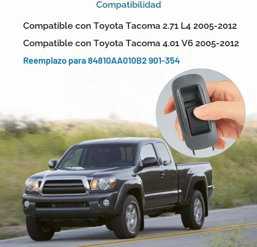 Vista 7 de Interruptor de ventana de puerta trasera compatible con Toyota Tacoma 2005