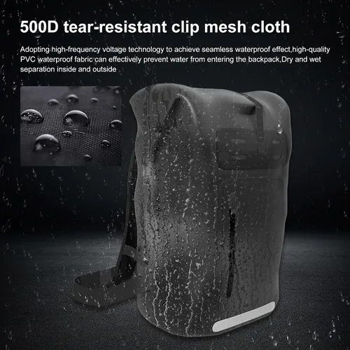 Vista 5 de Mochila impermeable, mochila de senderismo resistente, bolsa seca de 85 litros, cierre enrollable, para kayak, viajes, senderismo, pesca, camping