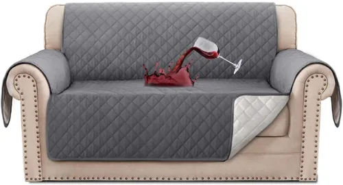 Vista 12 de Funda 100 % impermeable para sofá de 3 cojines, protector de muebles para mascotas, niños y perros (sofá XL, marrón)