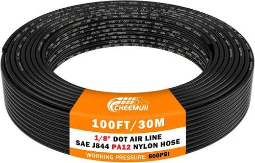 Vista 20 de CheeMuii 30 pies 1/4 línea de aire DOT 1/4" PA12 tubo neumático de nylon 9.1 metros 1/4 pulgada OD tubo de aire neumático tubo de línea de aire