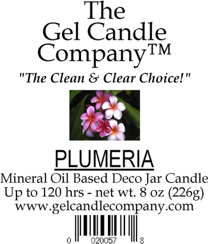 Vista 4 de Plumeria - Aceite mineral perfumado a base de hasta 120 horas de 8 onzas, tarro decorativo que se quema limpio e incluso por The Gel Candle Company