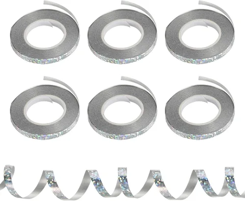 Vista 8 de PATIKIL 6 cintas rizadoras de 3/16 pulgadas con láser metálico brillante de 11 yardas iridiscentes para decoración de fiestas, envoltura de regalos