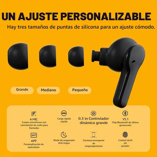 Vista 9 de QCY Auriculares inalámbricos T13 con Bluetooth 5.1, control táctil con estuche de carga, impermeables, estéreo, intrauditivos, micrófono integrado