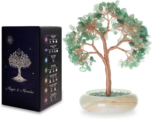 Vista 14 de Árbol bonsái de cristal citrino, escritorio de oficina, decoración de sala de estar, planta de árbol Fengshui de dinero de la suerte, regalos