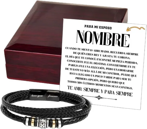 Vista 10 de Pulseras para mi esposo, regalo para hombre 14 de febrero, regalos de aniversario para mi esposo, un regalo único para el amor de mi vida, el amor