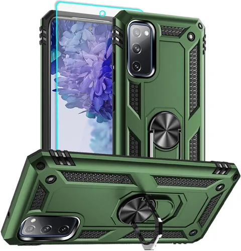 Vista 13 de Funda compatible con Samsung Galaxy S20 FE con protector de pantalla HD, grado militar, prueba de caídas de 16 pies, anillo, a prueba de golpes