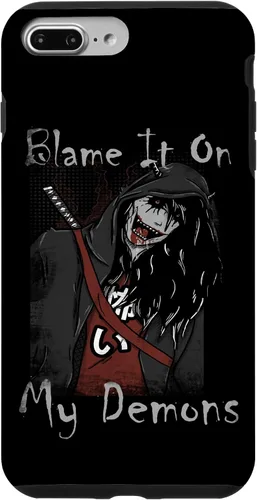 Vista 9 de Funda para iPhone 15 Blame It On My Demons - Funda de manga de anime de monstruo de terror japonés