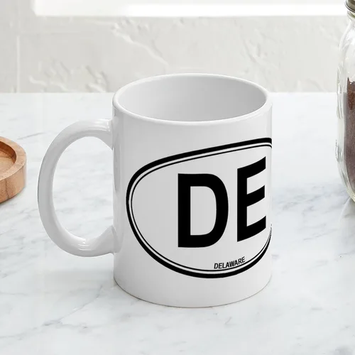 Vista 4 de CafePress Delaware (DE) Euro Mug Taza de café de cerámica de 11 oz (11.0 fl oz)