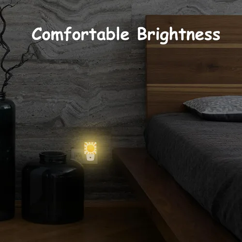 Vista 6 de Luz nocturna, estilo bohemio, acuarela, luz nocturna enchufable, sensor automático del atardecer al amanecer, lámpara LED de eficiencia energética