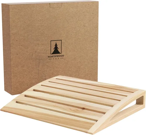Vista 7 de Northwood Sauna - Reposacabezas de sauna - Hecho a mano con madera de cedro rojo canadiense - Almohada ergonómica para el cuello