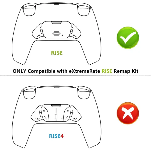 Vista 2 de Metallic Rainbow Aura Blue & Purple Real Metal Buttons (RMB) Version K1 K2 Buttons Housing & Remap PCB Board for PS5 Controller eXtremeRate Rise