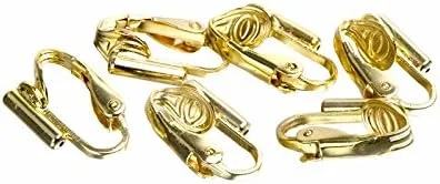 Vista 6 de Conjunto de 3de pares de Convertidores goldtone barril estilo clip en arete