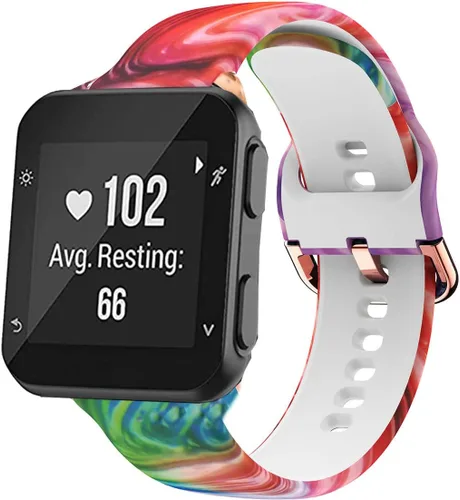 Vista 10 de Correa de reloj compatible con Garmin Forerunner 35, correa de repuesto de silicona con patrón de moda para hombre y mujer