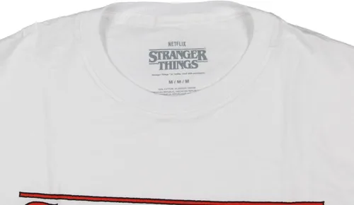 Vista 3 de Stranger Things - Camiseta de cuello redondo para hombre, con logotipo de título de programa de televisión