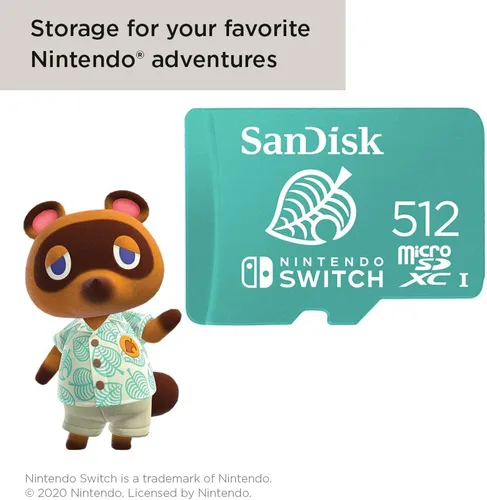 Vista 5 de SanDisk Tarjeta microSDXC de 512 GB, con licencia para Nintendo -Switch - SDSQXAO-512G-GNCZN