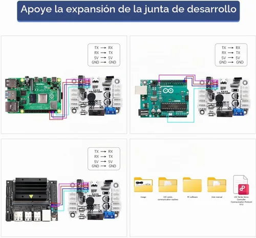 Vista 7 de LX-224 Serial Bus Servo, 3 Conectores 44.1 lbs Gran Torque Doble Rodamiento de Bolas Motor Servo de Metal Completo Equipado con Sistema