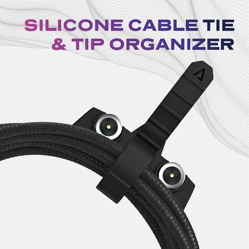 Vista 9 de Statik 360 Cable de carga magnético - Cargador tipo C 3 en 1 cable USB C a USB C, puntas Micro USB e iProduct, adaptador USB A, cable de carga