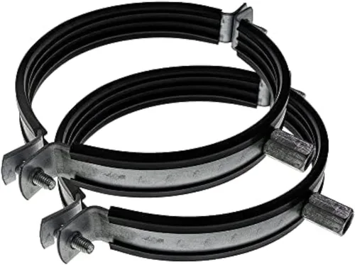 Vista 23 de Vent Systems Abrazadera de tubo de 8 pulgadas – Abrazaderas de conducto de acero galvanizado de alta resistencia con forro de goma para reducción