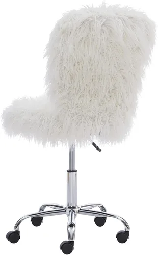 Vista 13 de Linon Cora Faux Flokati - Silla de oficina sin brazos, color blanco