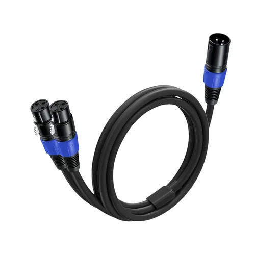 Vista 9 de Paquete de 1 cable divisor XLR de 1.6 pies, 1 cable hembra a 2 macho, cable divisor de micrófono equilibrado, adaptador de audio, utilizado