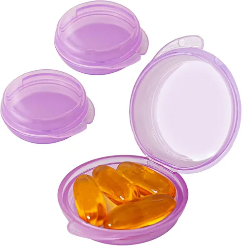 Vista 11 de UHOUSE Pastillero pequeño (paquete de 3), mini organizador diario de píldoras portátil para bolsillo de bolso, pastillero de viaje, contenedor