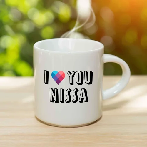 Vista 3 de Taza de café I Love You Nissa – Taza de cerámica personalizada con nombre, taza personalizada, regalo personalizado de cumpleaños/Navidad, regalo