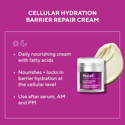 Vista 6 de Murad Crema reparadora de barrera de hidratación celular – Hidratante facial con arándano, ácidos grasos Omega y alantoína calmante para piel seca
