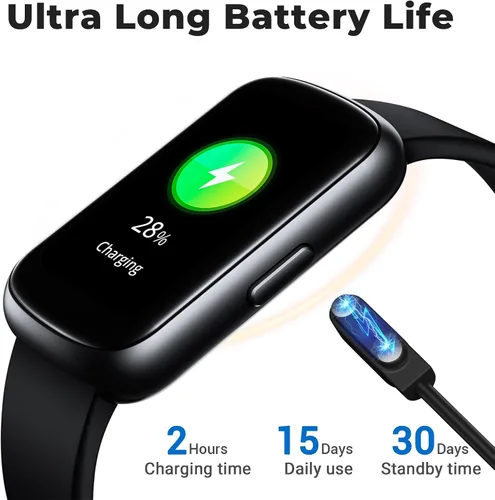 Vista 6 de Reloj inteligente de seguimiento de actividad física, monitor de salud táctil completo de 1.47 pulgadas con frecuencia cardíaca 24/7 y monitor