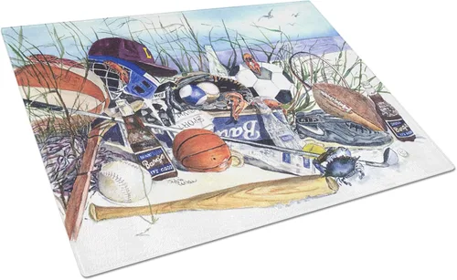 Vista 21 de Caroline's Treasures 1002LCB Barq's, Crabs and Spices Tabla de cortar de vidrio grande decorativa de vidrio templado Tabla de cortar y servir