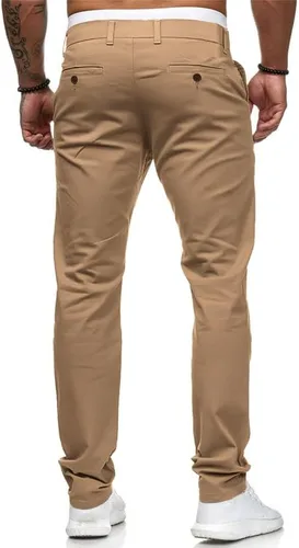 Vista 3 de HUNGSON Mens Chinos Slim Fit Stretch Flat-Front Skinny Dress Pants