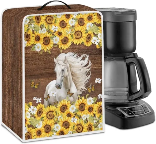Vista 16 de Cubierta antipolvo para máquina de café con girasol, cubierta antipolvo para cafetera, funda para licuadora, cubierta de tela para batidora de pie