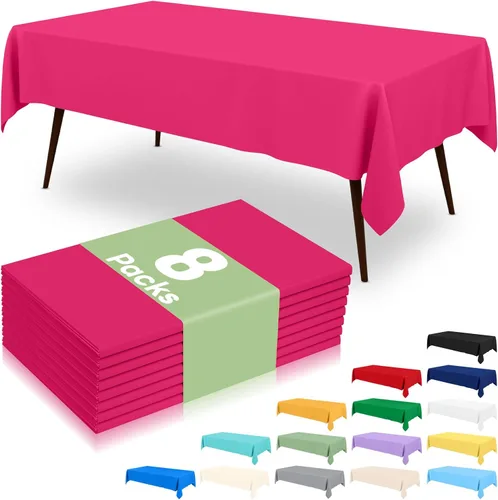 Vista 39 de misaya 6 paquetes de manteles de plástico desechables, 54 x 72 pulgadas mantel rectangular impermeable, cubiertas de mesa decorativas a prueba