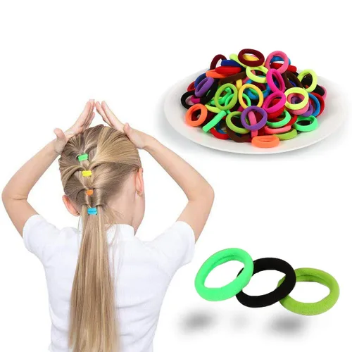 Vista 6 de QRTVI 120 Piezas Ligas para el Cabello de Bebé, Ligas de Cabello de Algodón para Niñas Pequeñas y Niños, Bandas para el Cabello Pequeñas Multicolor