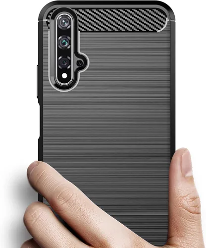 Vista 2 de Asuwish Funda de teléfono para Huawei Nova 5T/Honor 20 con protector de pantalla de vidrio templado y accesorios para celulares, silicona TPU suave