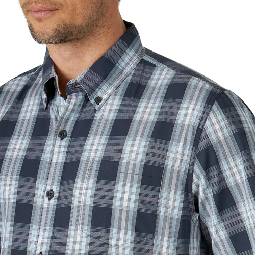 Vista 3 de Camisa clásica a cuadros de manga corta para hombre