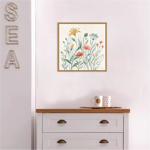 Vista 7 de Amanti Art Lienzo enmarcado para pared, 16 x 16 pulgadas, vibraciones de flores silvestres III por Janelle Penner, lienzo enmarcado para pared